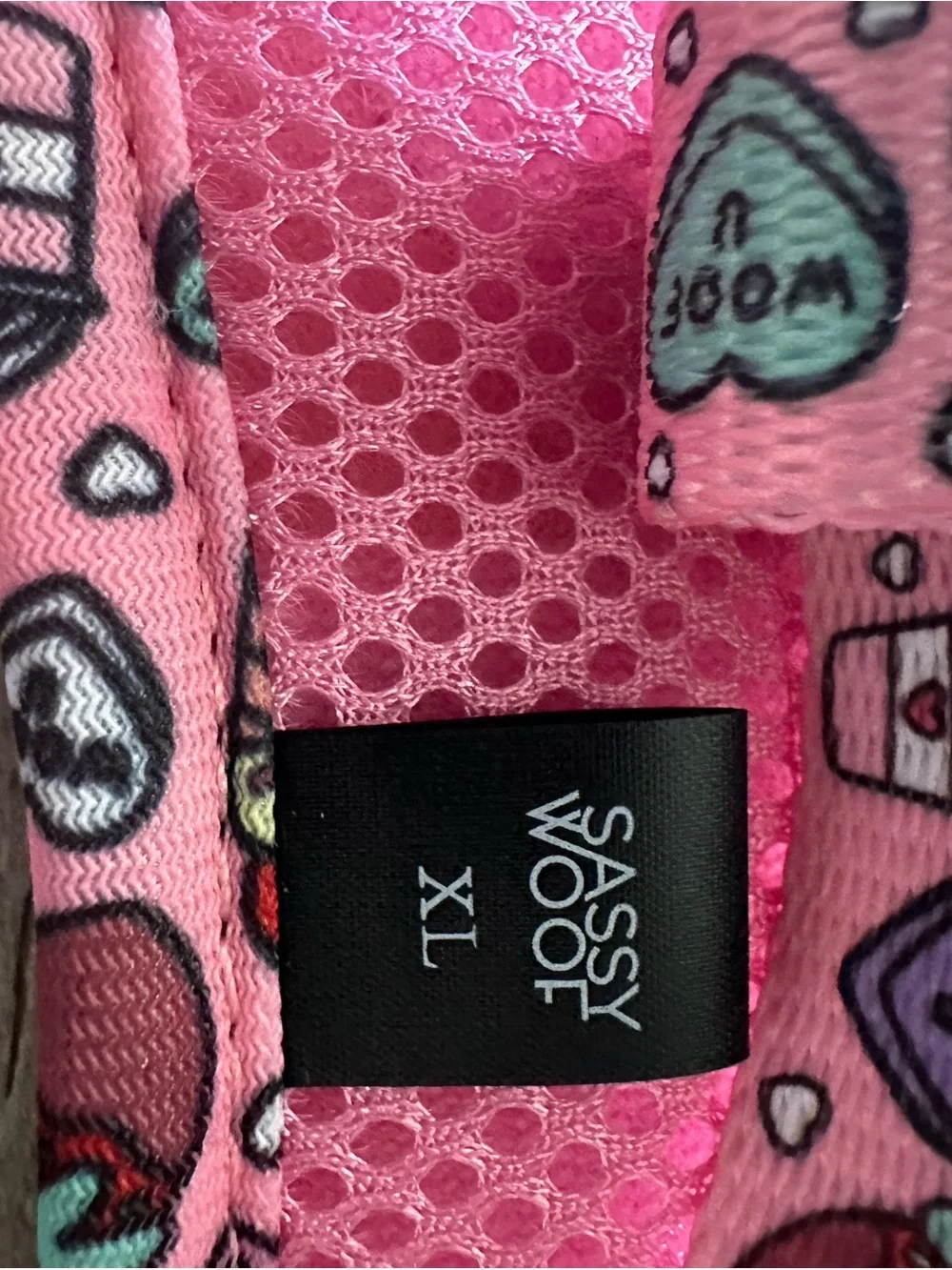 Sassy Woof Pink Patterned Dog Harness - Cute Print size XL